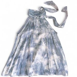 Elegant Blue and White Halter Top